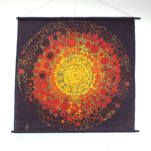 Hans Jurgen Schöbel - Södahl, Denmark - screen print on woven jute - 1960s