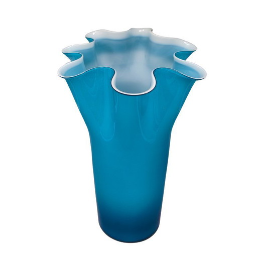 Erstaunliche „Fazzoletto“-Vase aus den 1960er Jahren von Ca' Dei Vetrai aus Muranoglas. Hergestellt in Italien