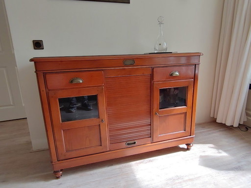 Armoire du Vigneron. Handcrafted cherry wood wine cabinet