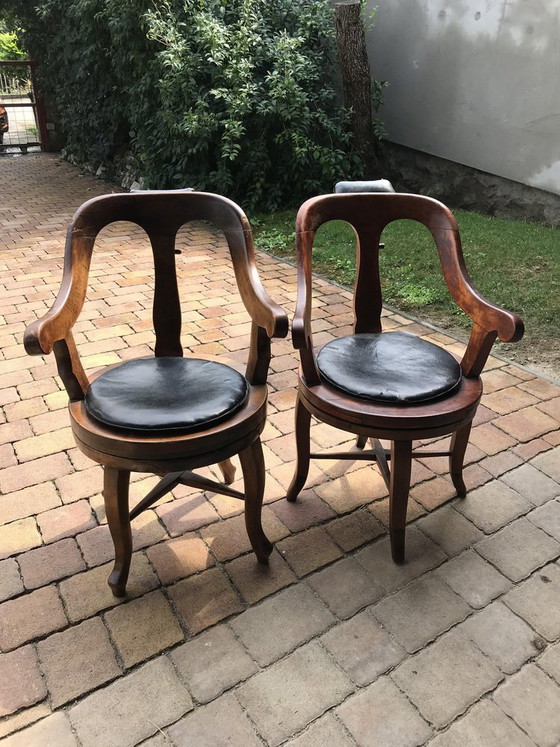 Set of Antique Barbers Swivel Armchairs, 1900s – Swivel chairs (photo 3 of 10)
