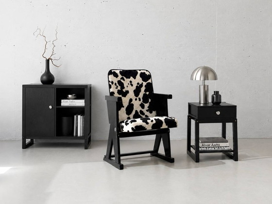 Image 1 of Postmoderne bioscoopstoel met koeienhuidlook, jaren 80