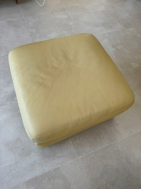 Image 1 of Ligne Roset loungeset in ivoorkleurig volnerfleer – Frankrijk – jaren 80