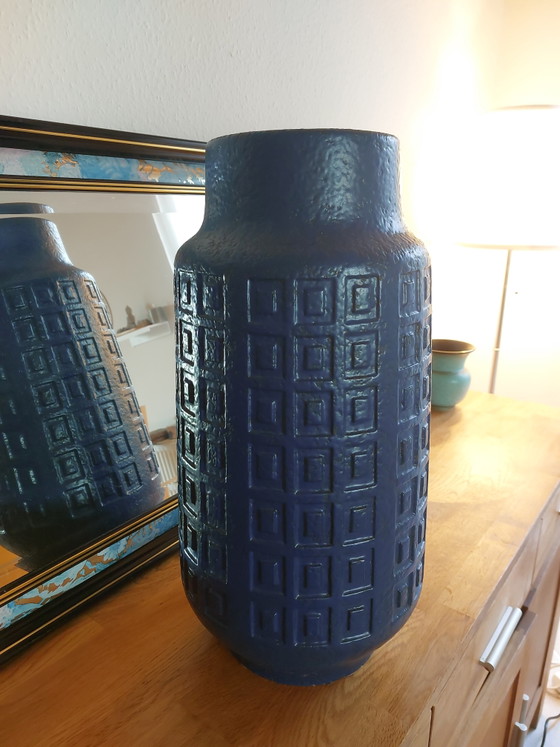 Image 1 of Scheurich floor vase XXL Mid century fat lava era design "Inka" 226-50 WGP