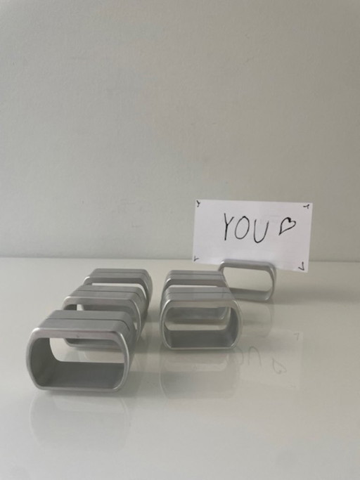 IKEA SPALT, lot de 6 ronds de serviette/porte-cartes de visite en aluminium