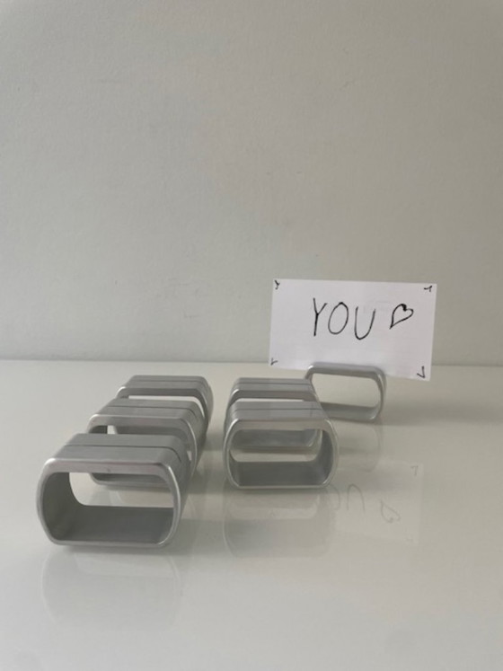 Image 1 of IKEA SPALT set van 6 aluminium servetringen / naamkaarthouders