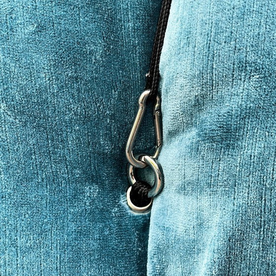 Image 1 of 6x moduli divano camaleonda di mario bellini per b&b italia in velluto di lino azzurro