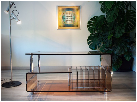 Image 1 of Console / Coffee table / Hi-Fi TV stand, Plexiglas, Michel Dumas for Roche Bobois 1970