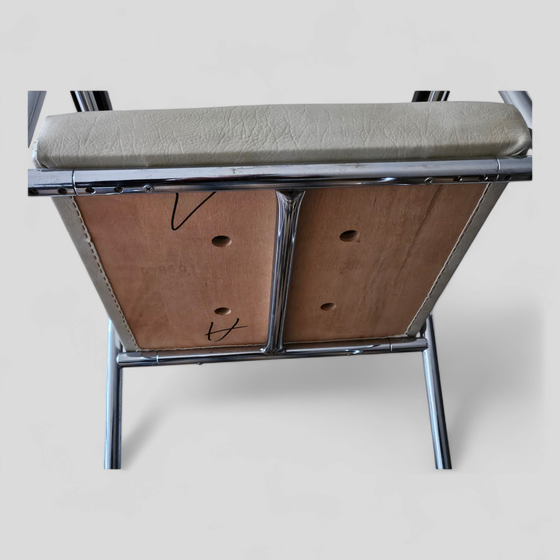 Image 1 of vintage chrome leather bar stool chair Bauhaus van der Stroom armchair