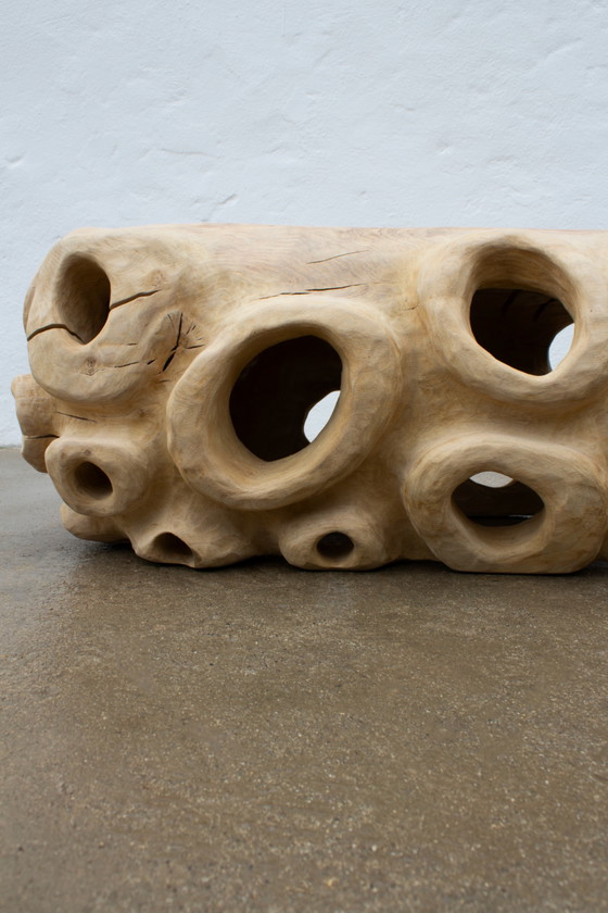 Image 1 of Sculptural Oak Bench