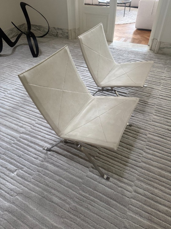 Image 1 of PK22 lounge chairs white nubuck leather