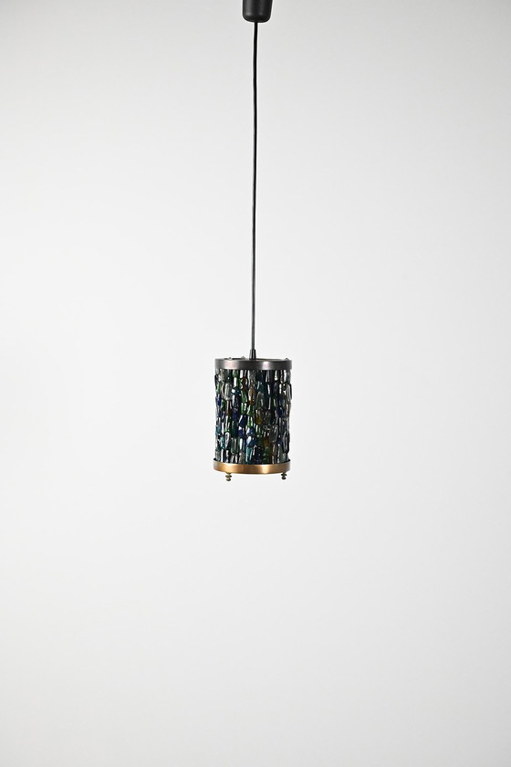 Image 1 of Lampada a sospensione vintage colorata