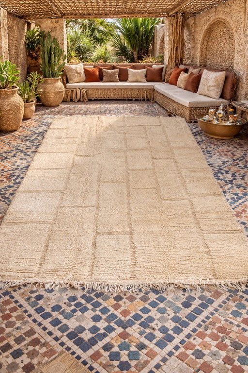 Authentiek Handgeknoopt Berber Tapijt uit het Atlasgebergte – Tijdloze Marokkaanse Warmte (317 x 210 cm)