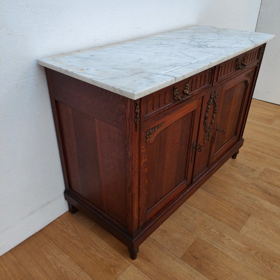 Image 1 of Vintage antique dresser chest of drawers bathroom furniture with marble top