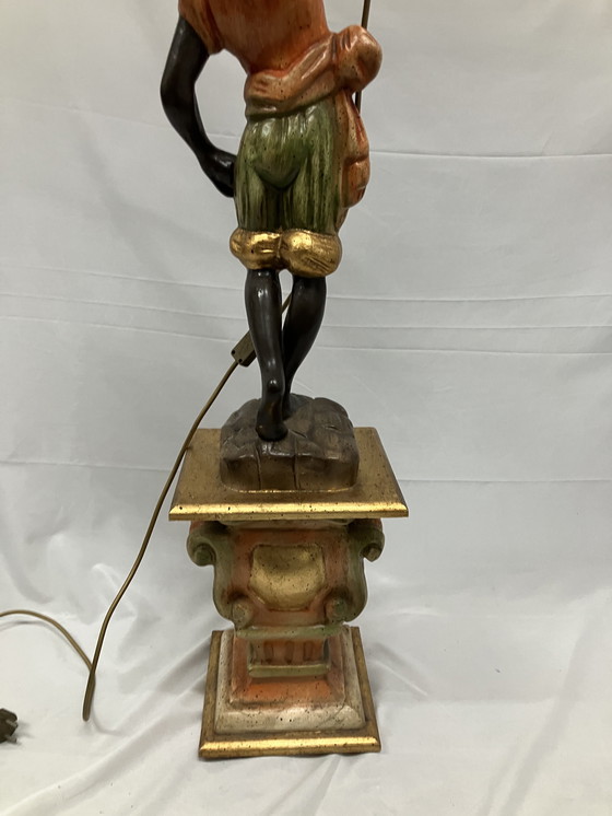 Image 1 of Beautiful Venetian Blackamoor Torchère Floor Lamp