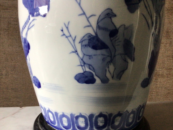 Image 1 of Large Vintage Chinese Lamp Made of Old Ginger Jar