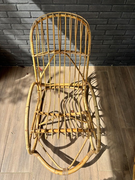 Image 1 of Vintage bamboo rocking chair