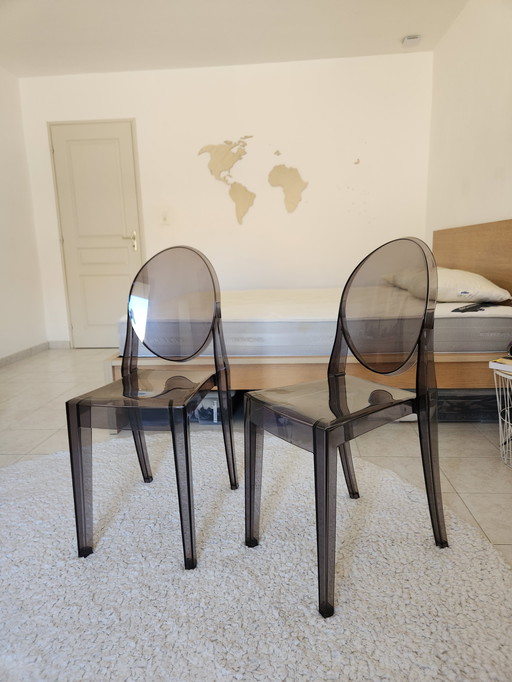 2 Philippe Starck "Victoria Ghost" chairs for KARTELL (2005-2006)
