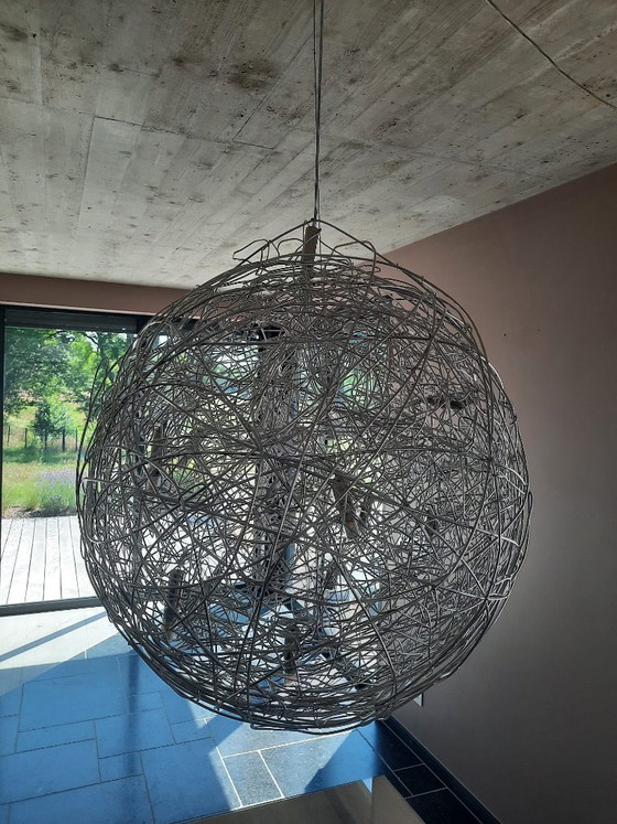 Außergewöhnlicher Tisch und Lampe Catellani & Smith – Kronleuchter, Aluminium (photo 6 of 10)