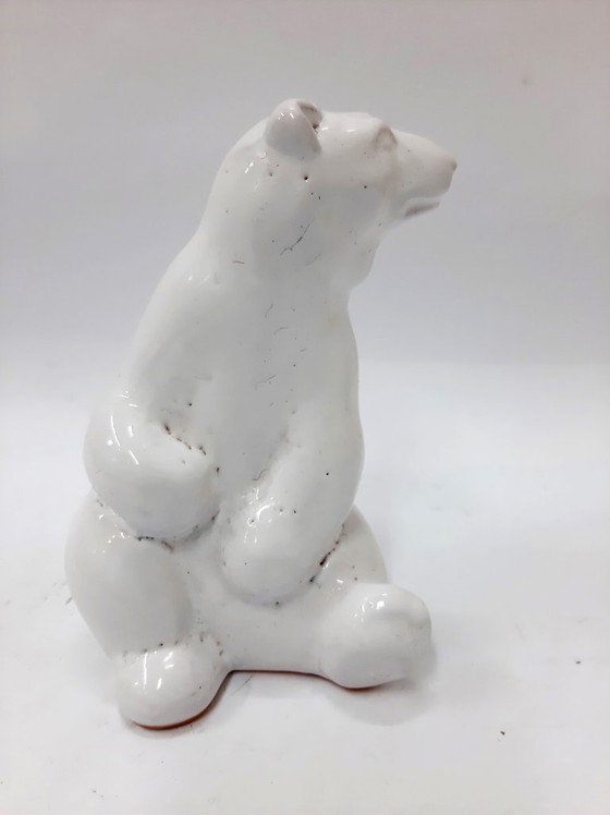 Image 1 of Ours en poterie émaillée, figurine en céramique