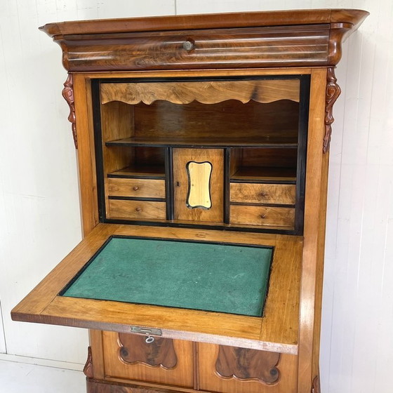 Image 1 of Antique Biedermeier Valve Secretaire Cabinet Desk