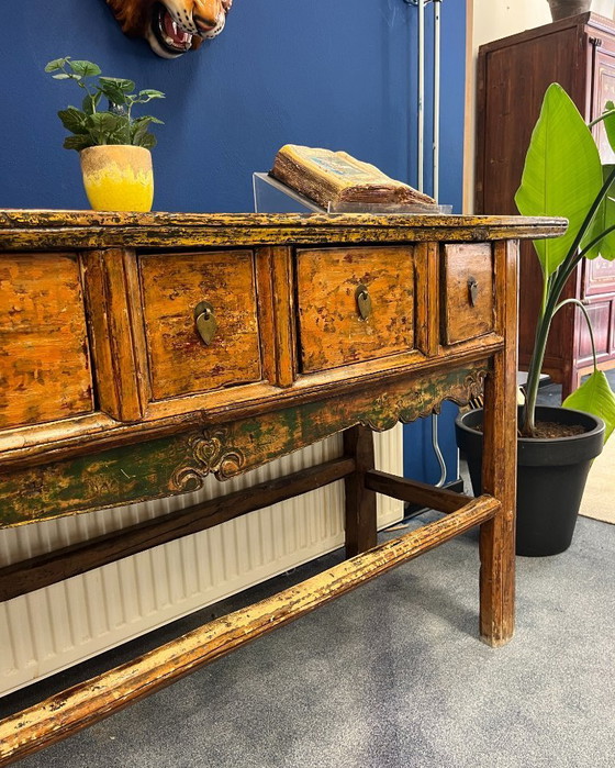 Image 1 of Antique wooden console table