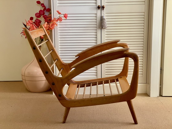 Image 1 of Vintage Mid Century De Ster Gelderland Design Fauteuil Teak