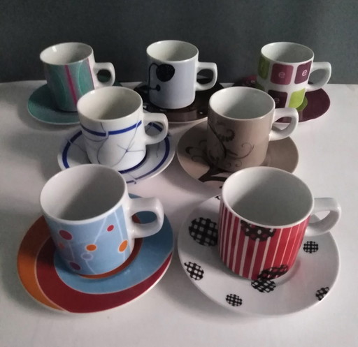 11x Graf von Hennenerg/Pfister Diseñador contemporáneo/Juego de tazas de café moderno posmoderno