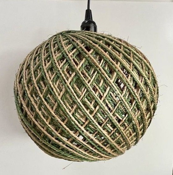 Image 1 of Vintage ‘sisal’ hanglamp jaren ’70