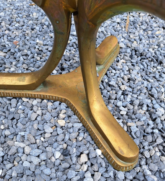 Hollywood Regency Coffee Table – Brass, Glass (photo 5 of 11)