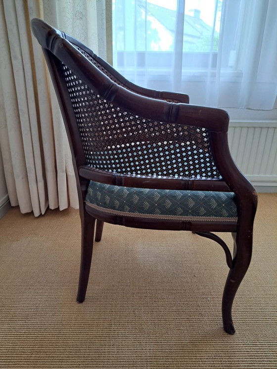 Image 1 of Vintage Louis XV Stijl Stoel met Rotan Rugleuning