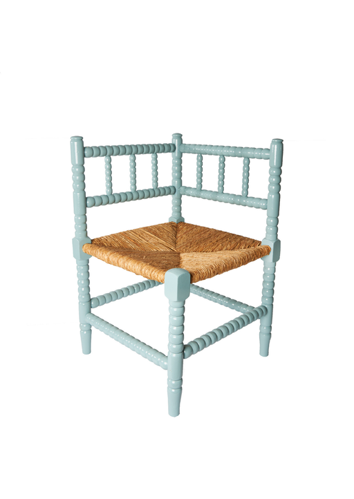 Bobbin corner chair blue