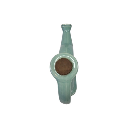 Vintage French donut-shaped ceramic decanter, 1970s