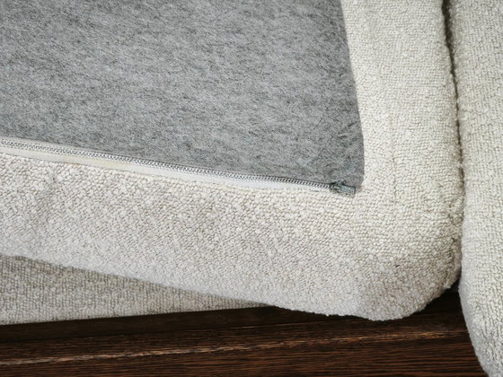 Image 1 of Brutalist Solid Oak and Bouclé Three-Seat Sofa, Czechoslovakia 1970s