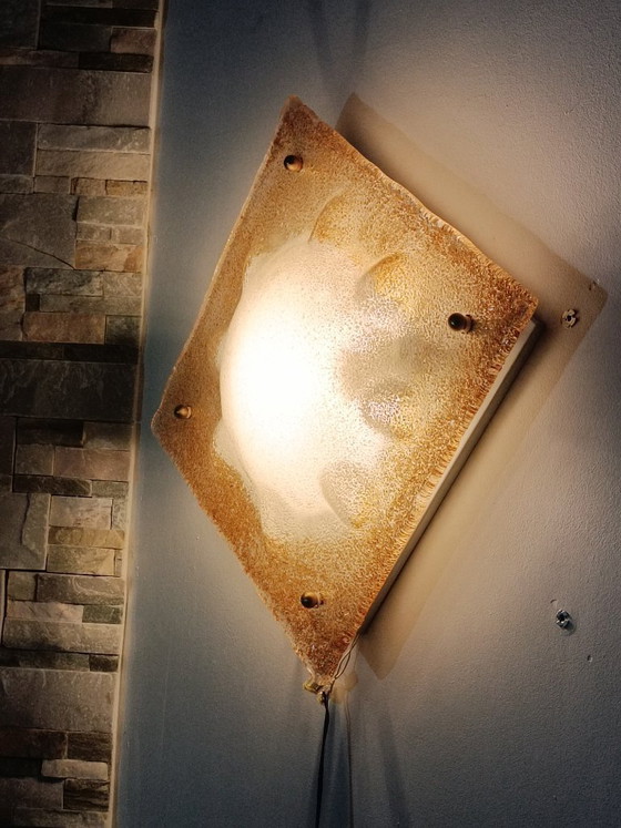 Image 1 of Belangrijke wandlamp van Murano-glas van Mazzega, jaren 70.