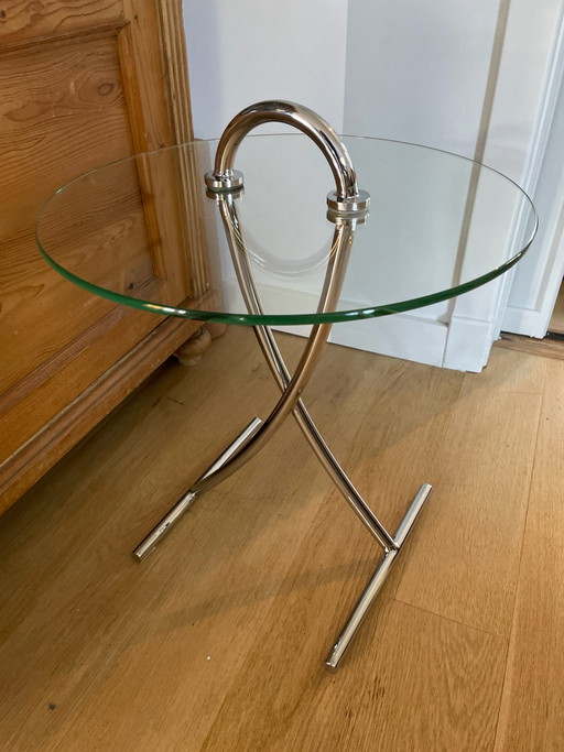 Diseño vidrio/cromo - Mesa auxiliar Rolf Benz