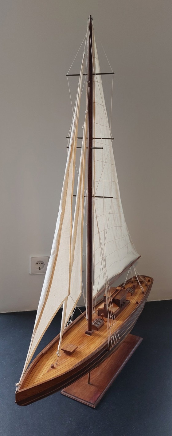 Image 1 of Vintage handgemaakt houten modelschip – Shackleton's Endurance (96 cm)