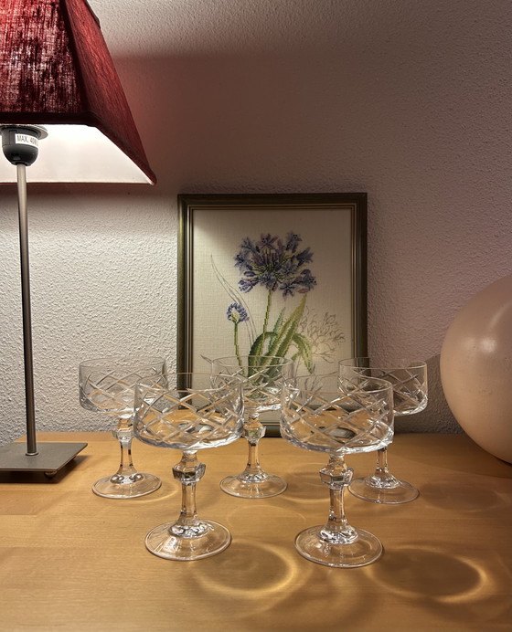 Image 1 of 5 grote kristallen champagne coupes 