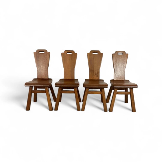 4 x Mid-Century Brutalist Dining Chairs, Belgium / 1970s – Mid Century Modern (photo 8 of 8)