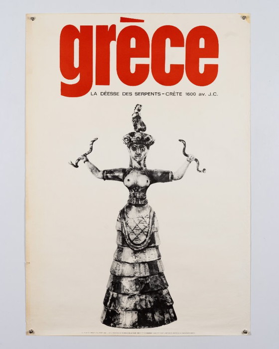 Grèce – 1964 – Affiche de voyage vintage originale de M. Katzourakis – Style moderne du milieu du XXe siècle (photo 3 of 8)