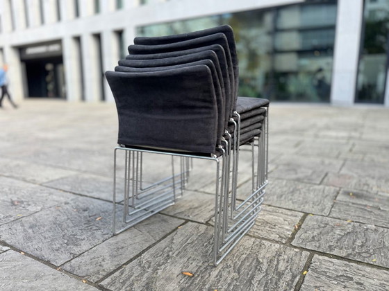 6x Jano chairs - Kazuhide Takahama - Simon Gavina – Dining chairs, Textile, Chrome (photo 3 of 17)