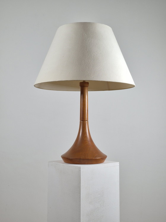 Danish Vintage Mid Century Teak Table Lamp Scandi – Brass, Wood (photo 6 of 15)