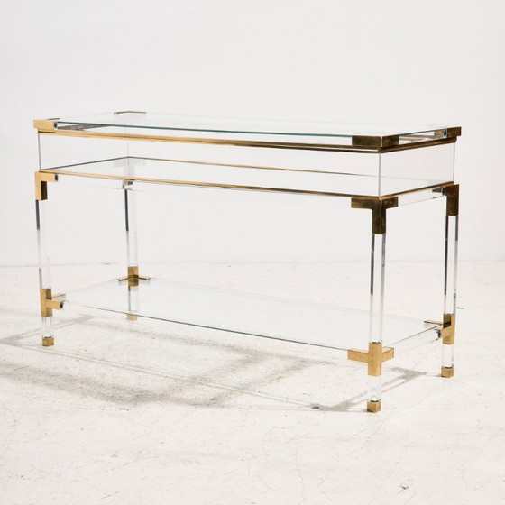 MK10228 Brass And Plexiglass Console Table By Fabian – Metal (photo 2 of 17)
