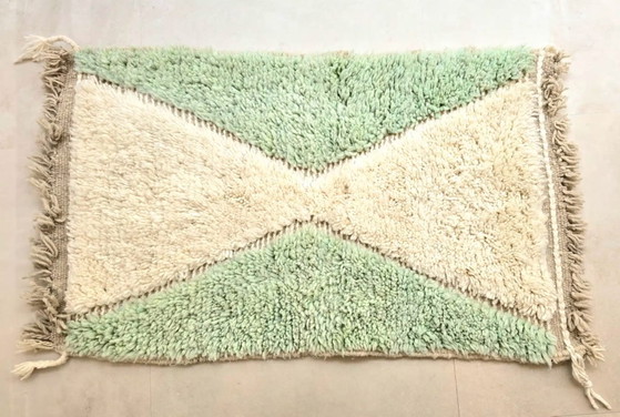Beni Ouarain rug in natural wool, handmade using traditional methods, green, 1.5/2.5 m – Alias, Rugs & carpets (photo 2 of 5)