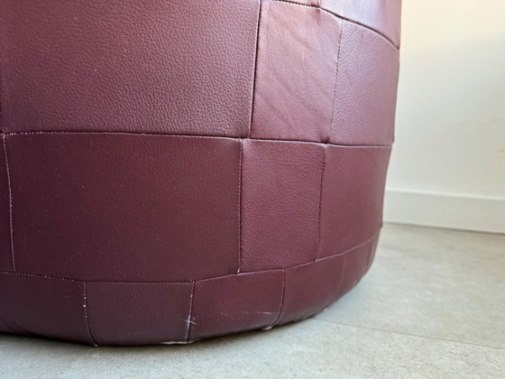 1x Vintage Patchwork Pouf - Burgundy Red – Footstools & poufs, Skai (photo 6 of 8)
