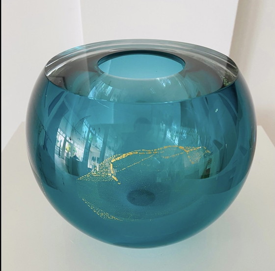 Image 1 of Großes, einzigartiges Glasobjekt „AQUA“ von George Broft, 6,3 Kilo!