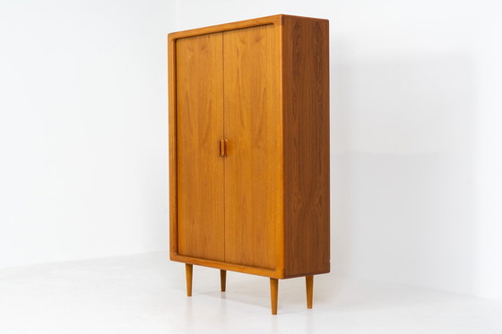 Image 1 of Buffet/bibliothèque à portes tambour de CFC Silkeborg (Danemark, années 1960).