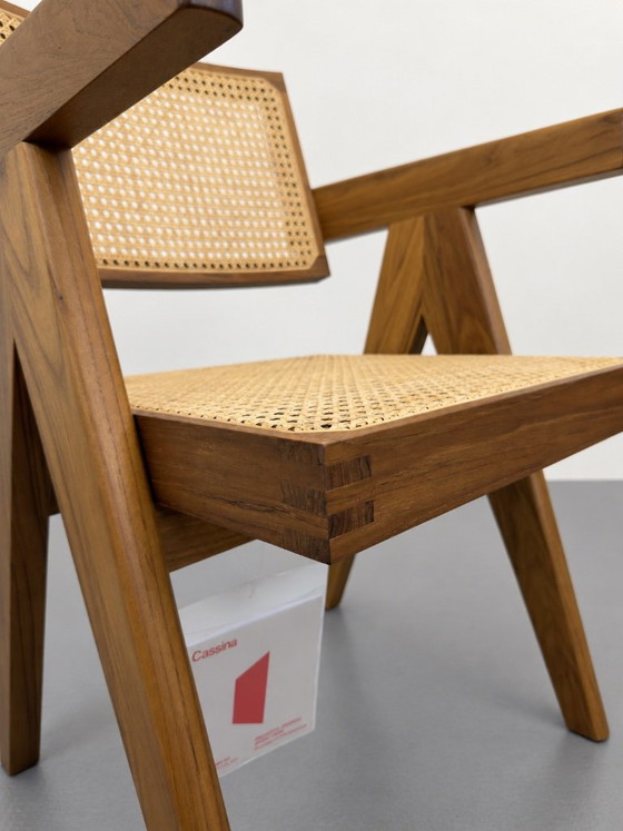 Juego de 2 Capitol 051 Complex Cassina, Pierre Jeanneret Poltrona, Teak, Rattan – Sillas de comedor, Wood (photo 6 of 7)