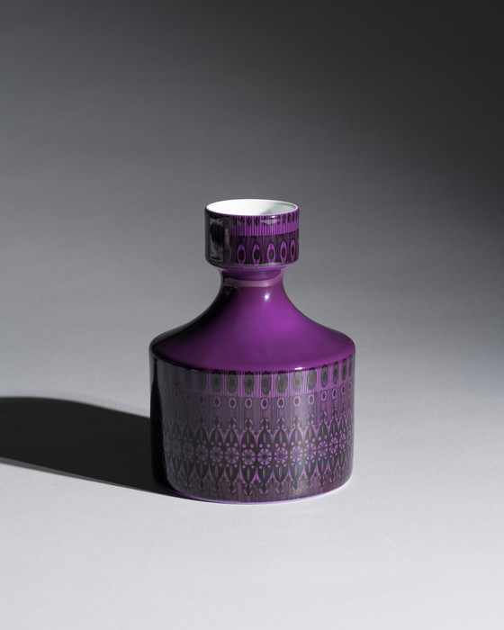 Image 1 of Dúo de jarrones Rosenthal Studio-Line Turquesa Púrpura Diseño gráfico de Theo Baumann Raro