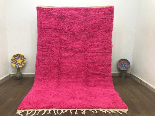 Handgeknüpfter rosa marokkanischer Boujaad-Teppich – 3 x 2 m