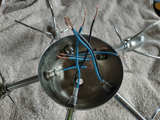 Grande lampadario vintage Gaetano Sciolari 'Dandelion' (52 cm) - Completamente ricablato, con messa a terra (photo 11 of 16)